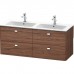 Duravit Brioso Тумба подвесная 129x47.9х55.3см, с раковиной, с 4 выдвижными ящиками, цвет: каштан темный. 2336130000,  BR410601021