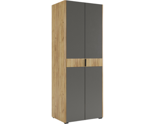 Шкаф для одежды Mebelson Адам MSA-03 двухдверный, дуб крафт золотой, графит