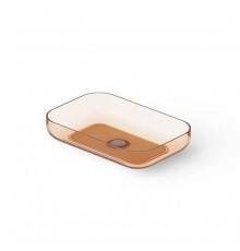 Dea Design Washbasins Раковина 58х38х12см., накладная, без отв., Glasstek, прозрачная смола, цвет: Sunset R1. DD9103 580 R1