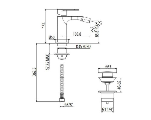 Gattoni H2Omix7000 Смеситель для биде, на 1 отв., с донным клапаном, излив 108,8 мм, цвет: хром. 7005070C0 Gattoni H2Omix7000 Смеситель для биде, на 1 отв., с донным клапаном, излив 108,8 мм, цвет: хром. 7005070C0