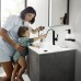 Hansgrohe Finoris Смеситель для раковины, 1 отв., с донным клапаном Push-Open, цвет: черный матовый. 76063670