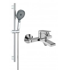 Смеситель для ванны с душем STWORKI Ольборг S20100CR + Душевой гарнитур Гётеборг S03190CR, хром