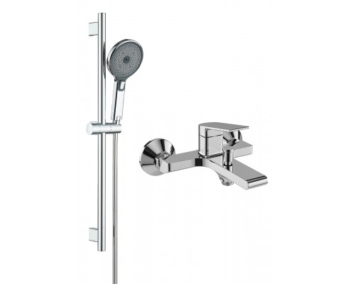 Смеситель для ванны с душем STWORKI Ольборг S20100CR + Душевой гарнитур Гётеборг S03190CR, хром