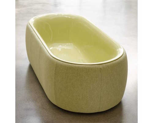 BetteLux Oval Couture Ванна отдельностоящая  с шумоизоляцией 185 см, с панелью с текстильной обивкой, цвет: болотный  851. B601-901,  B804-851,  3466 TX-016