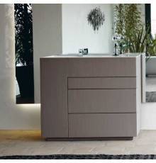 NOORTH milldue edition TOUCH Комплект мебели 100х40х88см, напольный, 3 ящика, слив в пол, раковина Milltek, смеситель H2O, цвет: Argilla матовый. 9612,  2918.2.16