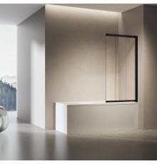 Шторка на ванну Vincea VSB-6E900CLB-R, 900*1400, черный, стекло прозрачное, правая