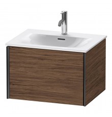 Duravit XViu Тумба подвесная 61x48x39.7см, с раковиной, 1 ящик, цвет: walnut dark/черный матовый. 2344630000,  XV40320B221