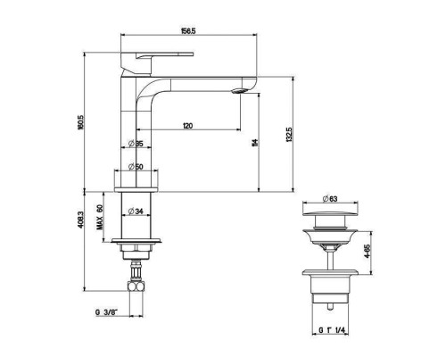 Gattoni H2Omix7000 Смеситель для раковины, на 1 отв., с донным клапаном, излив 120 мм, цвет: черный матовый. 7004070NO Gattoni H2Omix7000 Смеситель для раковины, на 1 отв., с донным клапаном, излив 120 мм, цвет: черный матовый. 7004070NO