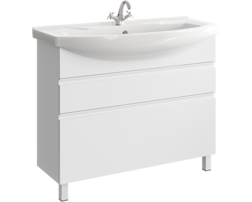 AQ ROD01102N Rodos Тумба под умывальник напольная, 2 ящика, 1016х335х850 мм, белый ROD01102N
