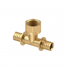 Тройник RTP аксиальный, латунь, внутренняя резьба,20х3/4 желтый 28410