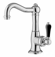 Nicolazzi Ceramica Nera Смеситель для раковины однорычажный, с донным клапаном, ручки черная керамика, цвет: хром. 3452CR76BC