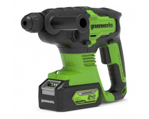 Перфоратор аккумуляторный бесщеточный Greenworks GD24SDS2 2 ДЖ, 24V (АКБ 4 Ач и ЗУ) Перфоратор аккумуляторный бесщеточный Greenworks GD24SDS2 2 ДЖ, 24V (АКБ 4 Ач и ЗУ)