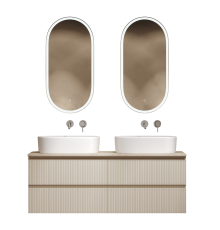 Мебель для ванной комнаты Sancos Snob T 140, beige soft, столешница бежевая TT140A2, раковина CN6075