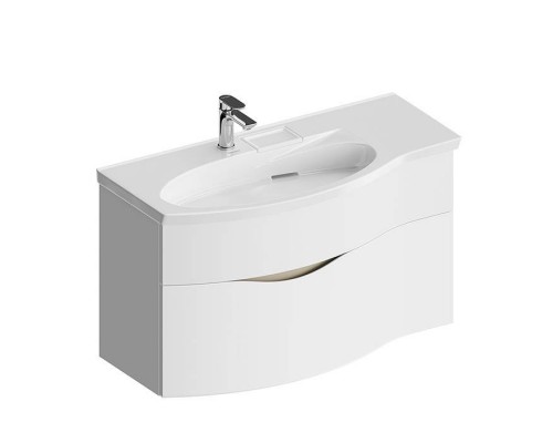 Kerama Marazzi Riva Тумба подвесная 100см, левая, с раковиной, цвет: белый матовый. RV.wb.100Lh,  RV.100Lh\WHT.M