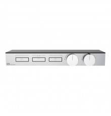 Gessi Hi-Fi Термостат для душа, с вкл. до 3 источников одновременно, с полкой из черного мат. стекла, внешняя часть, цвет: хром. 63024#031
