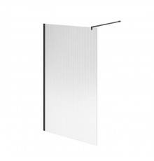 Kerama Marazzi Cristallo Душевое ограждение 120х210см, рифленое стекло, цвет: черный матовый. CT.120.WI.BLK.M