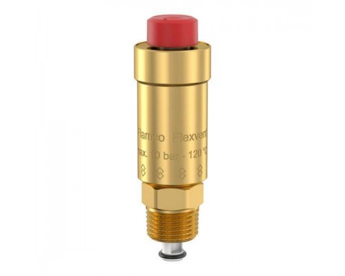 Воздухоотводчик автоматический, Flamco, Flexvent, 1/2, Н, PN, бар-10, T°C -120, с автозапором, латунь, чёрный колпачок Воздухоотводчик автоматический, Flamco, Flexvent, 1/2, Н, PN, бар-10, T°C -120, с автозапором, латунь, чёрный колпачок