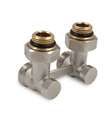 Угловой Н-образный клапан Primoclima Armature для нижнего подключения 3/4 х1/2 никель PC3412HA