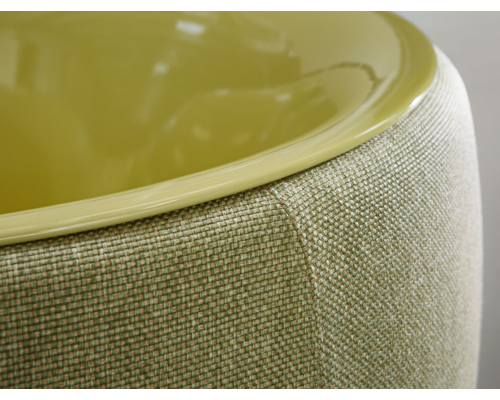 BetteLux Oval Couture Ванна отдельностоящая  с шумоизоляцией 185 см, с панелью с текстильной обивкой, цвет: болотный  851. B601-901,  B804-851,  3466 TX-016