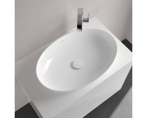 VilleroyBoch Artis Раковина 61х42х12.5см., накладная, без отв., без перелива, TitanCeram, цвет: альпийский белый. 41986101