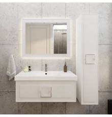 Мебель для ванной комнаты La Fenice Cubo 100 белая, ручка хром