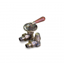 Комплект вентилей EXEMET угловых для чугунных радиаторов с деревянной ручкой, 1/2 (0320-1057Z000) BGL-1057