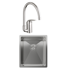 Комплект Мойка Rivelato Rinox 3844 UN нержавеющая сталь + Смеситель Grohe Euroeco