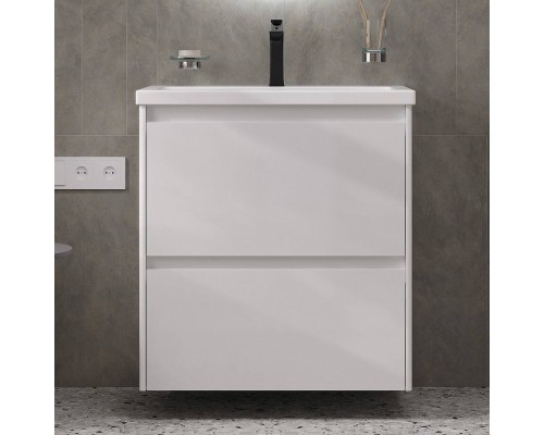 Тумба с раковиной Velvex Klaufs 70.2Y белая, подвесная Тумба с раковиной Velvex Klaufs 70.2Y белая, подвесная