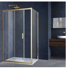 Душевой уголок Vincea Alpha VSR-3AL8014CLG 140х80, профиль брашированное золото, стекло прозрачное