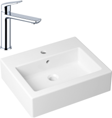 Комплект Раковина Lavinia Boho Bathroom Sink 33311014 + Смеситель Wellsee ICON! for life 182301000 хром