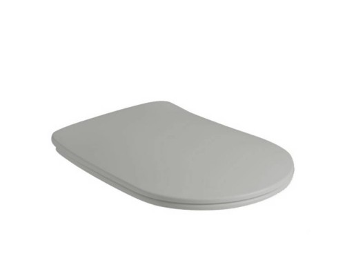 Kerasan Nolita Сиденье для унитаза SLIM, микролифт, цвет: светло-серый/хром. 539159 Kerasan Nolita Сиденье для унитаза SLIM, микролифт, цвет: светло-серый/хром. 539159