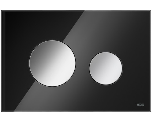 TECEloop 9240656 Панель смыва, 2 объёма, 220х150х11 мм, стекло черное, клавиши хром глянцевый 9240656