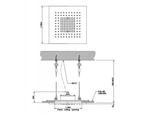 Gessi Origini Верхний душ потолочный, цвет: хром. 66352#031