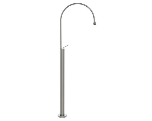 Gessi Goccia Смеситель для раковины, напольный, цвет: шлифованный хром. 33628#147 Gessi Goccia Смеситель для раковины, напольный, цвет: шлифованный хром. 33628#147