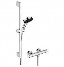 Hansgrohe Ecostat Душевой гарнитур с термостатическим смесителем, ручным душем и душевой штангой 65см, цвет: хром. 24272000