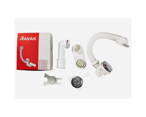 Ravak Слив-перелив для ванны, удлиненный, 80см., Click-Clack, цвет: хром. X01472