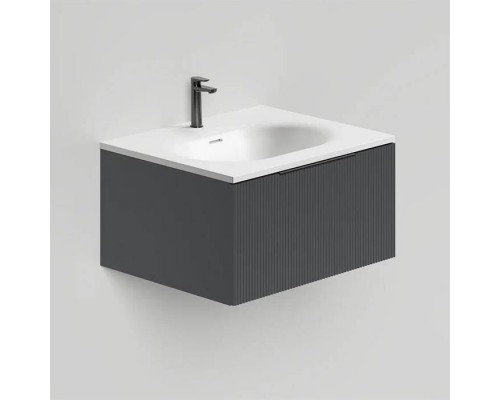 Salini Touch Тумба подвесная 60х50х32см., с раковиной, 1 ящик, верт. фрез., цвет: Anthracite. T600V1AON203