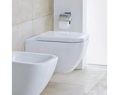 Duravit Happy D.2 Rimless Унитаз подвесной без смывного края, с вертикальным смывом, вкл. крепление Durafix, 36.5x62см, Цвет: Белый. 2550090000