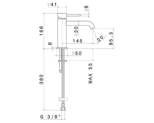 Newform X-Steel 316 Смеситель для раковины, 1 отв., цвет: PVD brushed gun metal. 69612X.59.064