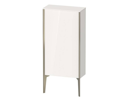 Duravit XViu Шкаф подвесной 50x24x89см, с 1 дверью, 2 стеклянными полками (петли справа), цвет: белый глянцевый/champagne matt. XV9714B1,  XV1306RB122