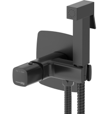 Гигиенический душ Wasserkraft Nuthe 9138 со смесителем, С ВНУТРЕННЕЙ ЧАСТЬЮ, черный soft-touch