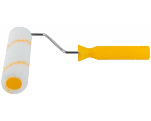 Валик полиакриловый белый с желтой полосой "миди", диам. 30/54 мм; ворс 12 мм, 150 мм