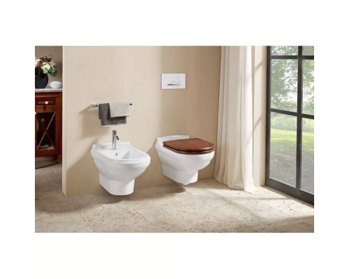 VilleroyBoch Hommage Унитаз 37х60х34.5см., подвесной, CeramicPlus, цвет: альпийский белый. 6661B0R1