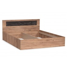 Кровать Woodville Taika 160x200 см, дуб золотой, камень темный