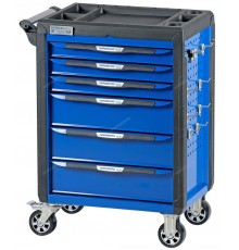 Тележка инструментальная, 6 выдвижных ящиков, с системой защиты от опрокидывания, синяя NORDBERG T6P