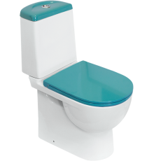 Напольный унитаз компакт Sanita luxe Best Comfort с микролифтом, белый, бирюзовый