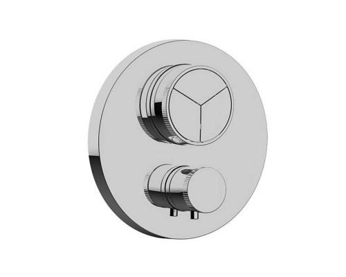 Almar Push Round Core Смеситель для душа, встраиваемый, термостатический, внешняя часть, на 3 выхода, цвет: хром. E176633.CR Almar Push Round Core Смеситель для душа, встраиваемый, термостатический, внешняя часть, на 3 выхода, цвет: хром. E176633.CR
