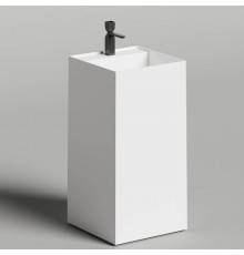 Salini Armonia Square Top Раковина напольная 45х45х90см, слив в стену, выпуск D 503, сифон, декоративная накл. , мат-л: S-Sence, цвет: белый глянцевый. 130511TG слив в стену