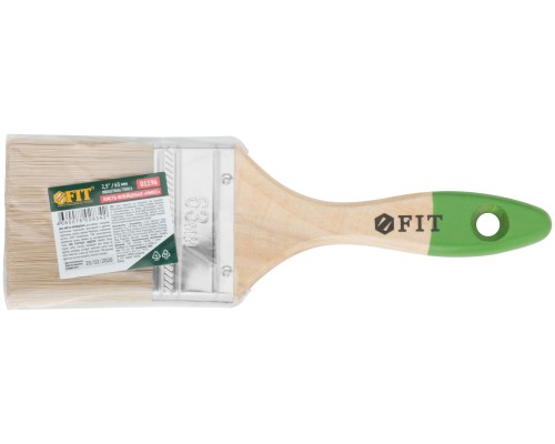 Кисть флейцевая "Микс", смешанная натуральная и искусственная щетина, деревянная ручка 2,5" (63 мм)