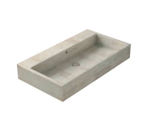 Globo Le Pietre Раковина 90х50х14 см, без отв., накладная, цвет: травертин. SCQ91.TR